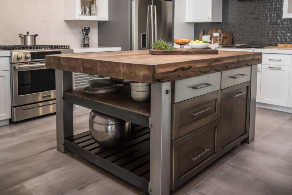 Rustic-Butcher-Block-Kitchen-Island