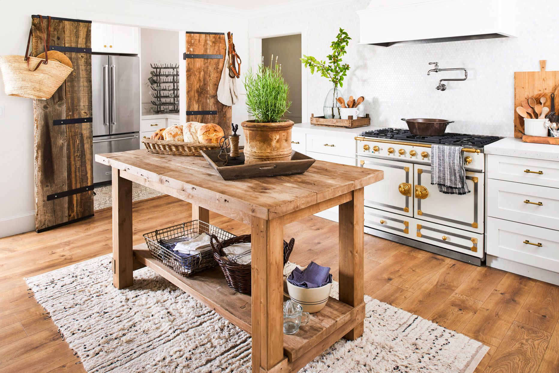 Rustic Wood Kitchen Island