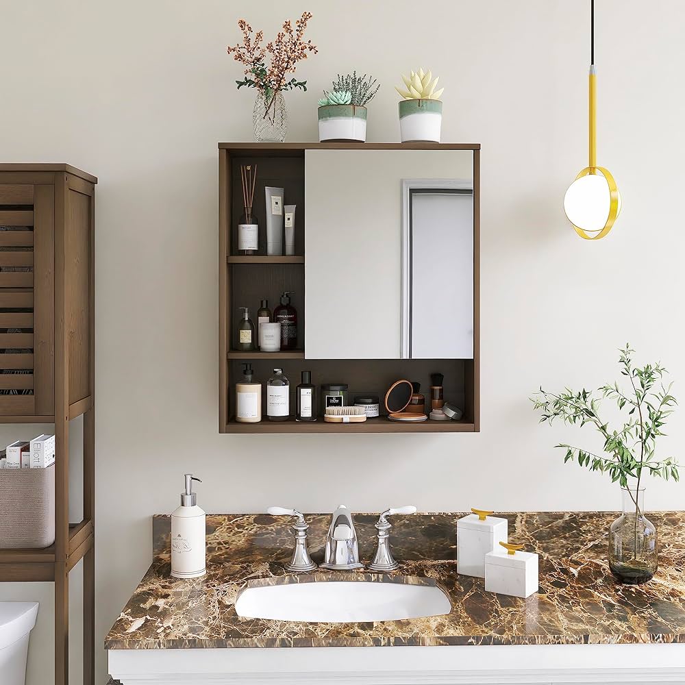 Bathroom Mirror with Side Cabinets