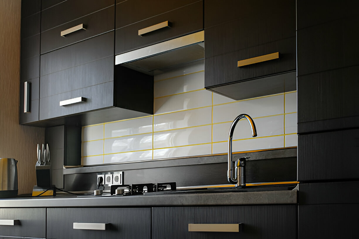Modern dark kitchen cabinets with minimalist design