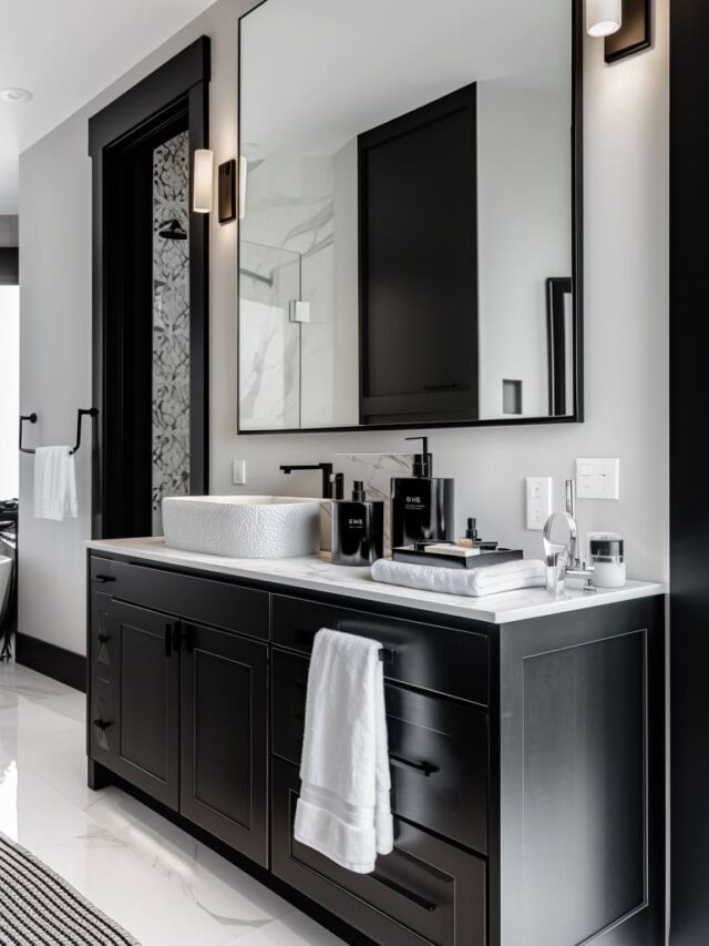 The Beauty of Black Fixtures in Bathroom